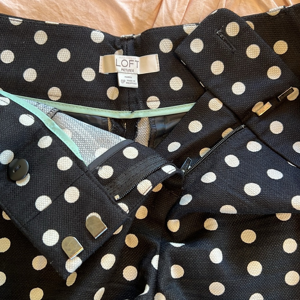 LOFT Black Polka Dot Shorts - Picture 7 of 16